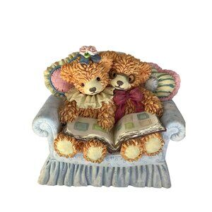 Brainbridge Two Teddy Bears Sitting On‎ A Couch  Musical Book Figurine